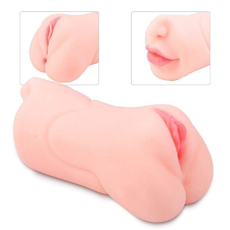 Masturbador Cyberskin Vagina e Boca Baron S-Hande — dois orifícios para exibição