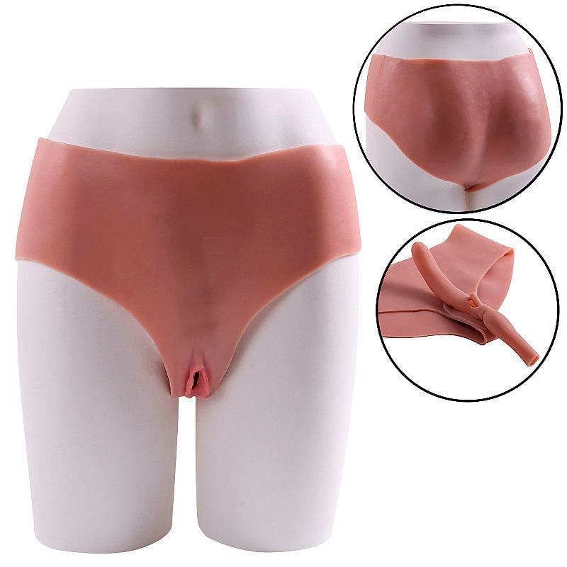 Cinta Formato Calcinha com Vagina Penetrável — silicone líquido premium