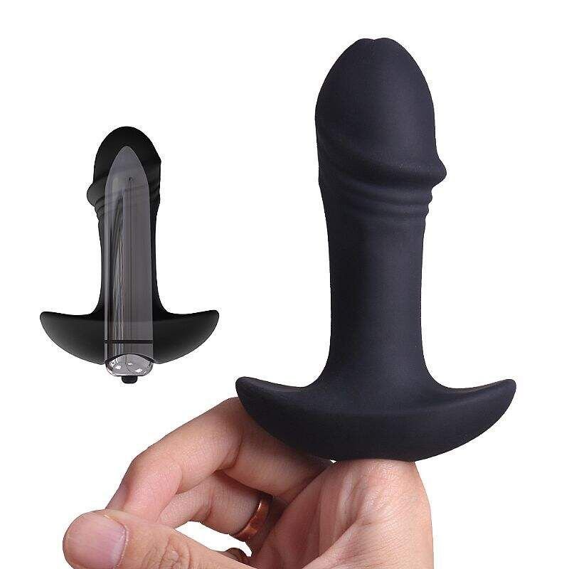 Plug anal Star Arrow com vibração em silicone macio — modelo para iniciantes com controle de vibração