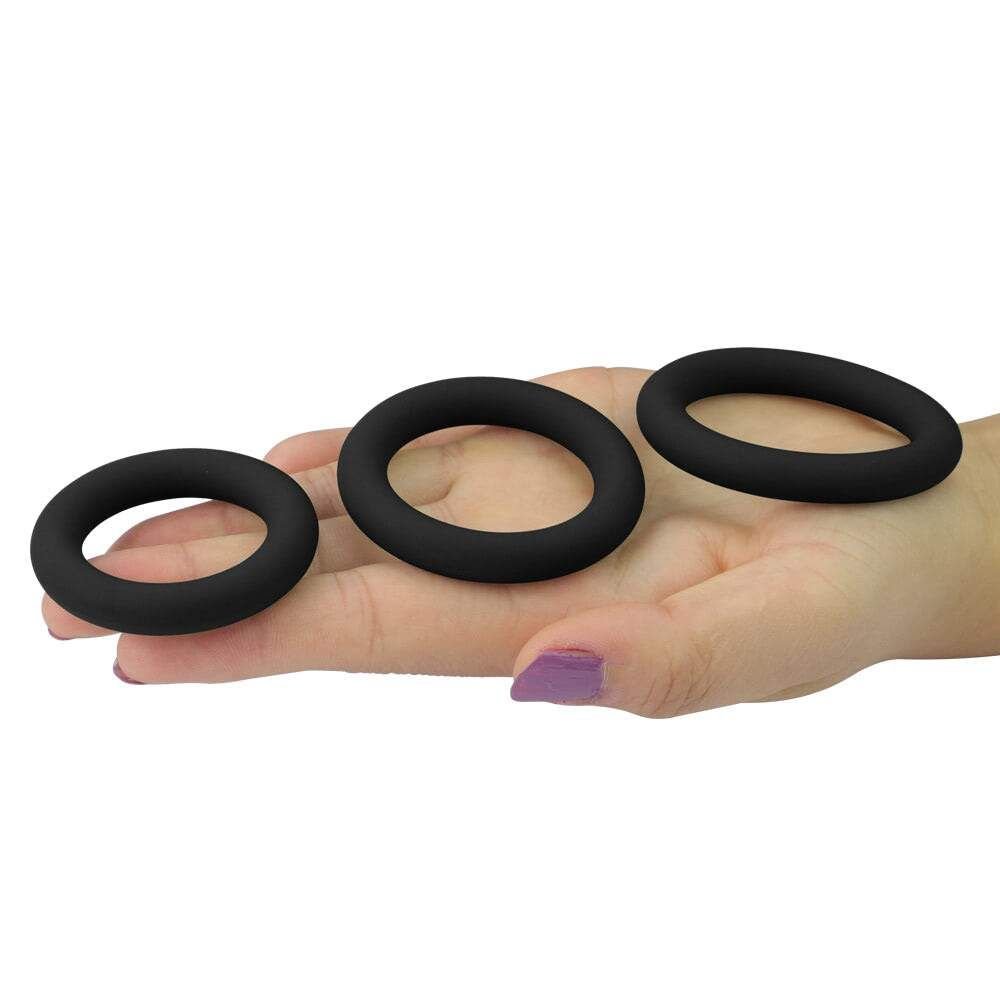 Kit de anéis penianos em silicone com múltiplos tamanhos para progressão