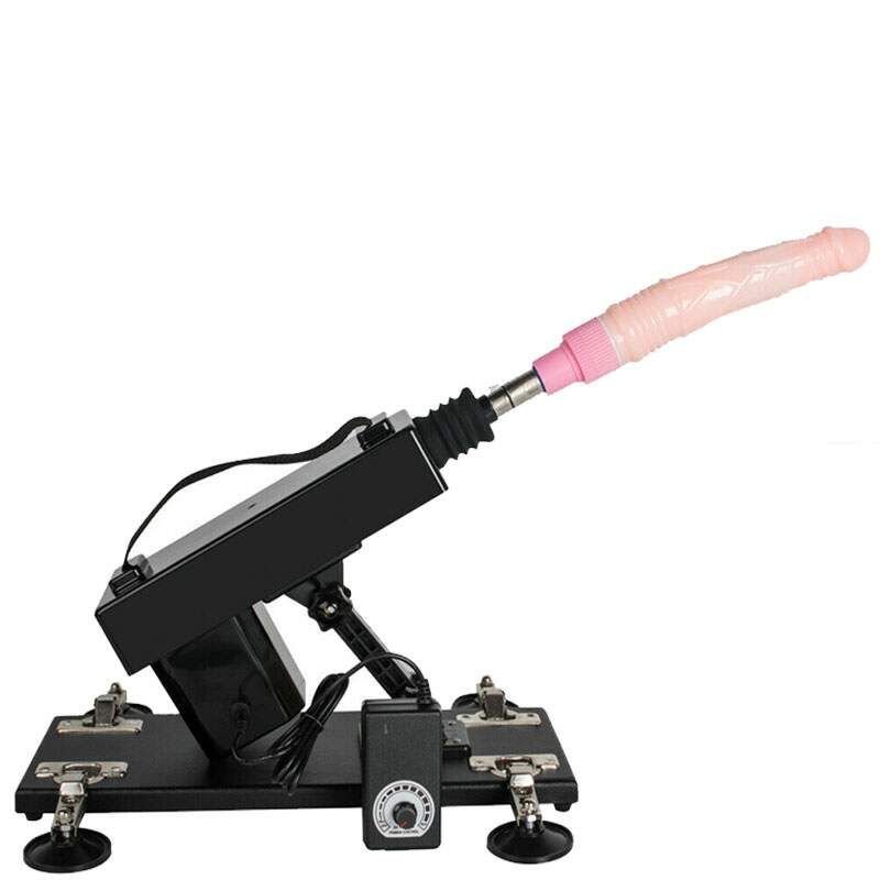 Máquina do Sexo com pênis realístico e masturbador formato vagina