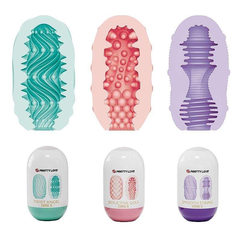 Masturbador Egg Pretty Love Cupid X — 3 texturas e 3 cores diferentes