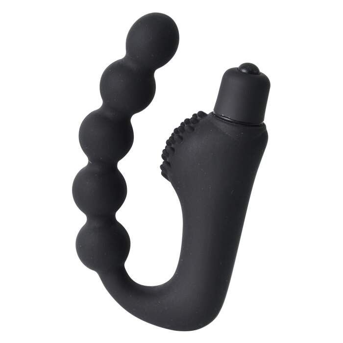 Plug anal Power Beads com estimulador de escroto — dupla estimulação para próstata e base