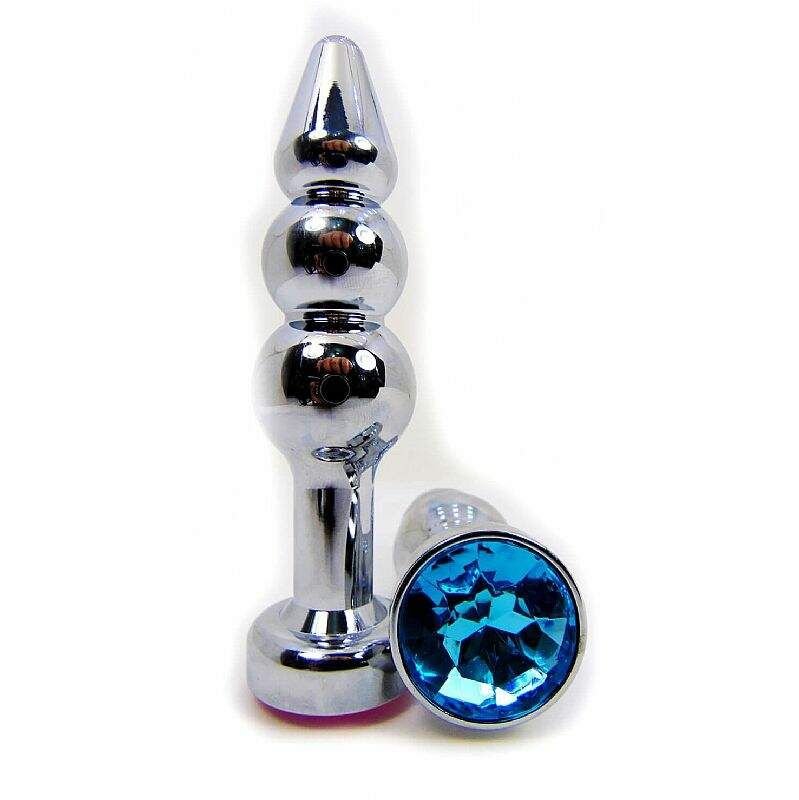 Plug anal em metal com pedra colorida na base — elegante e compatível com qualquer lubrificante