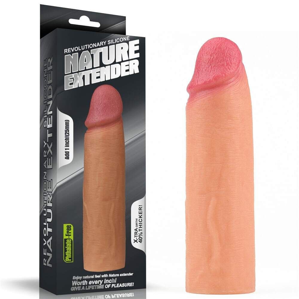 Capa Peniana Extensora Nature — 2,5cm de extensão, material TPR
